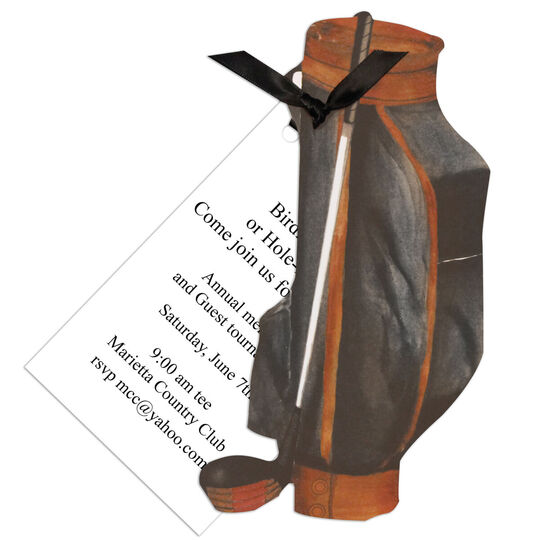 Golf Bag Die-cut Invitations